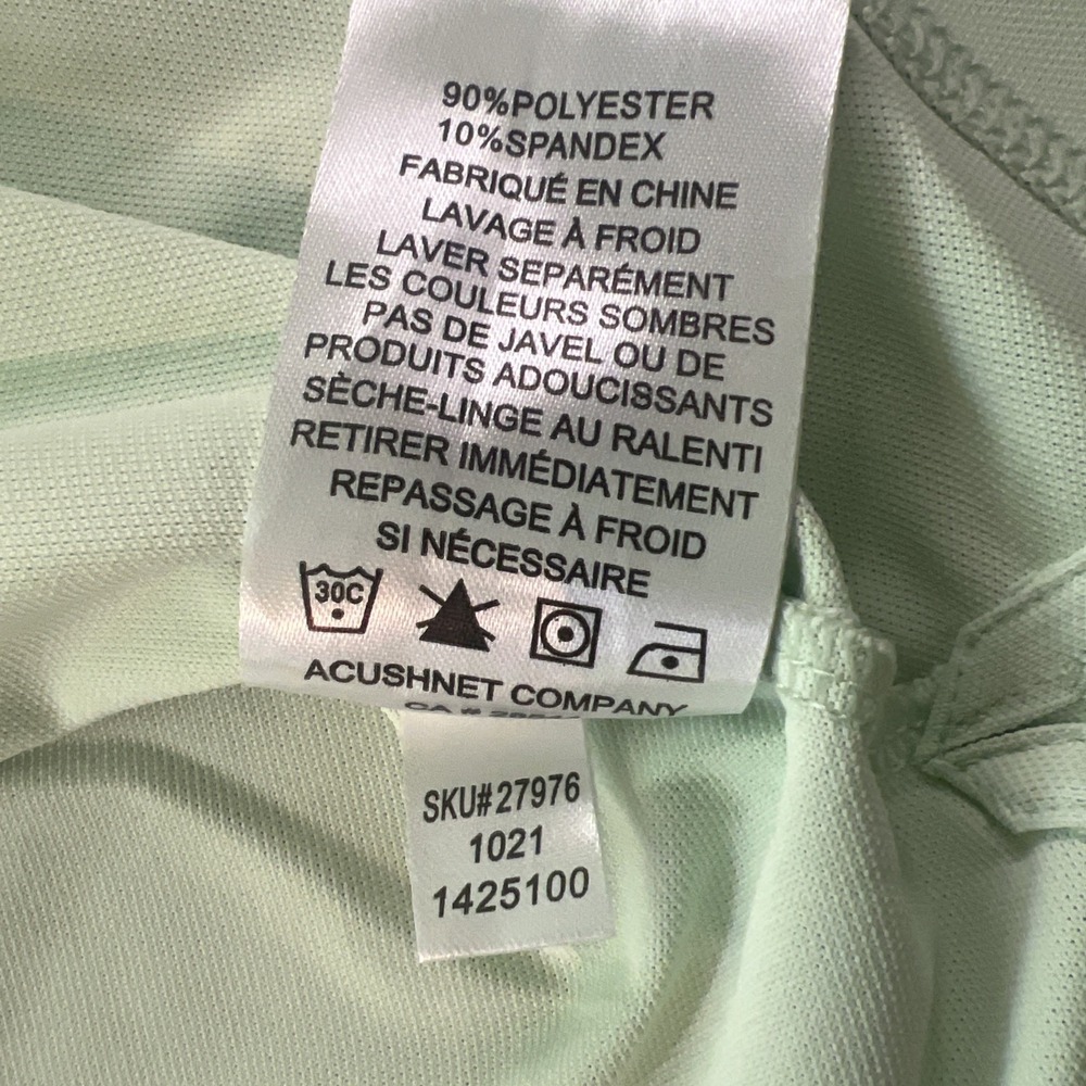 FootJoy FJ Relaxed Fit Performance Golf Polo Shirt Mint Green XL - Picture 5 of 5